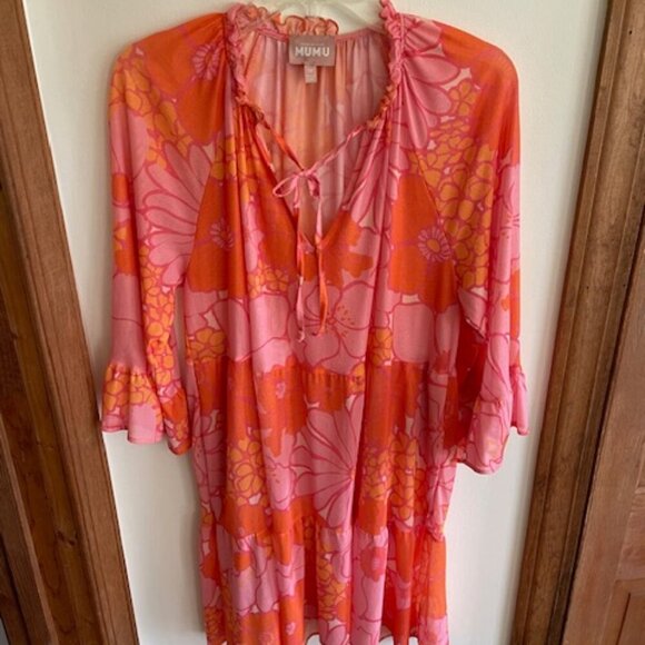 SHOW ME YOUR MUMU Viola Coral Mini Dress M - Picture 8 of 17